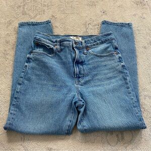Madewell Perfect Vintage Straight Jeans 99% Cotton Mid Wash Blue 28